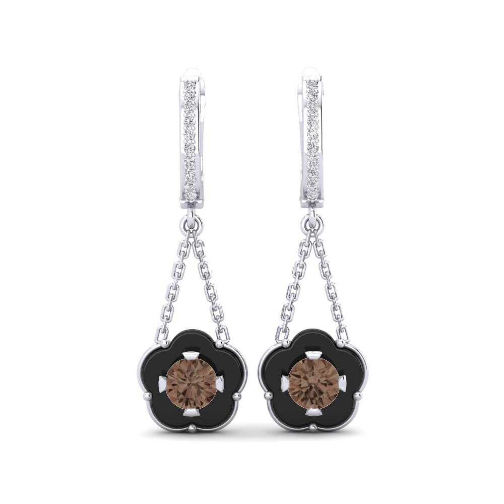 White Silver Smoky Quartz Women's Earring Cosgrove