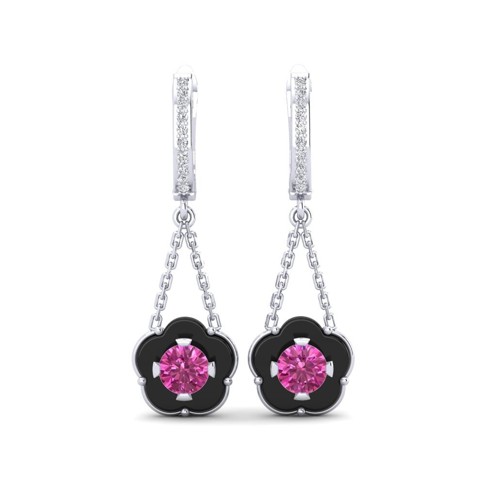 950 Platinum Pink Topaz Women's Earring Cosgrove