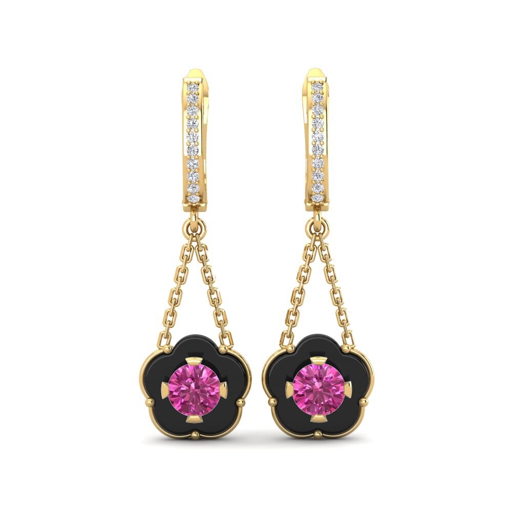 14ct Yellow Gold Pink Topaz Women's Earring Cosgrove