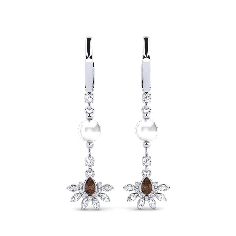 18ct White Gold Smoky Quartz Women's Earring Cosie