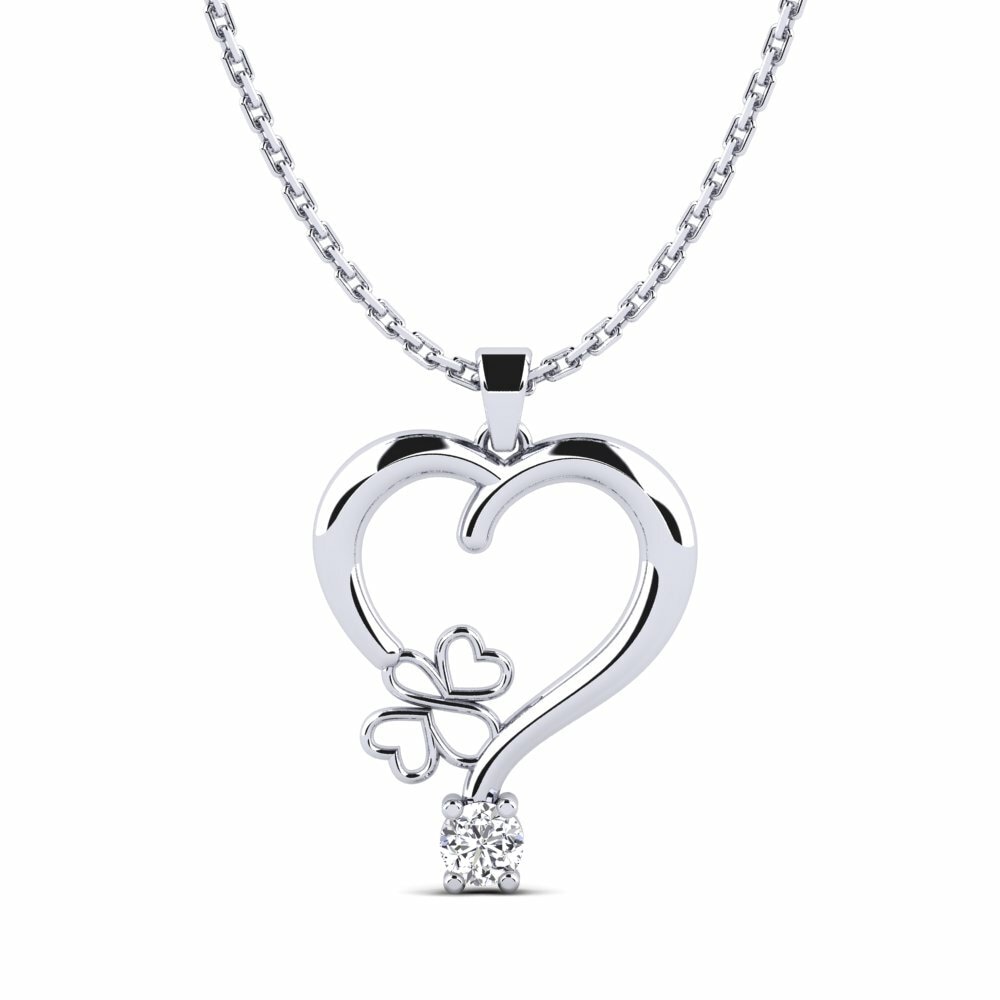 14k Oro Blanco Colgante de Mujer Cosinus