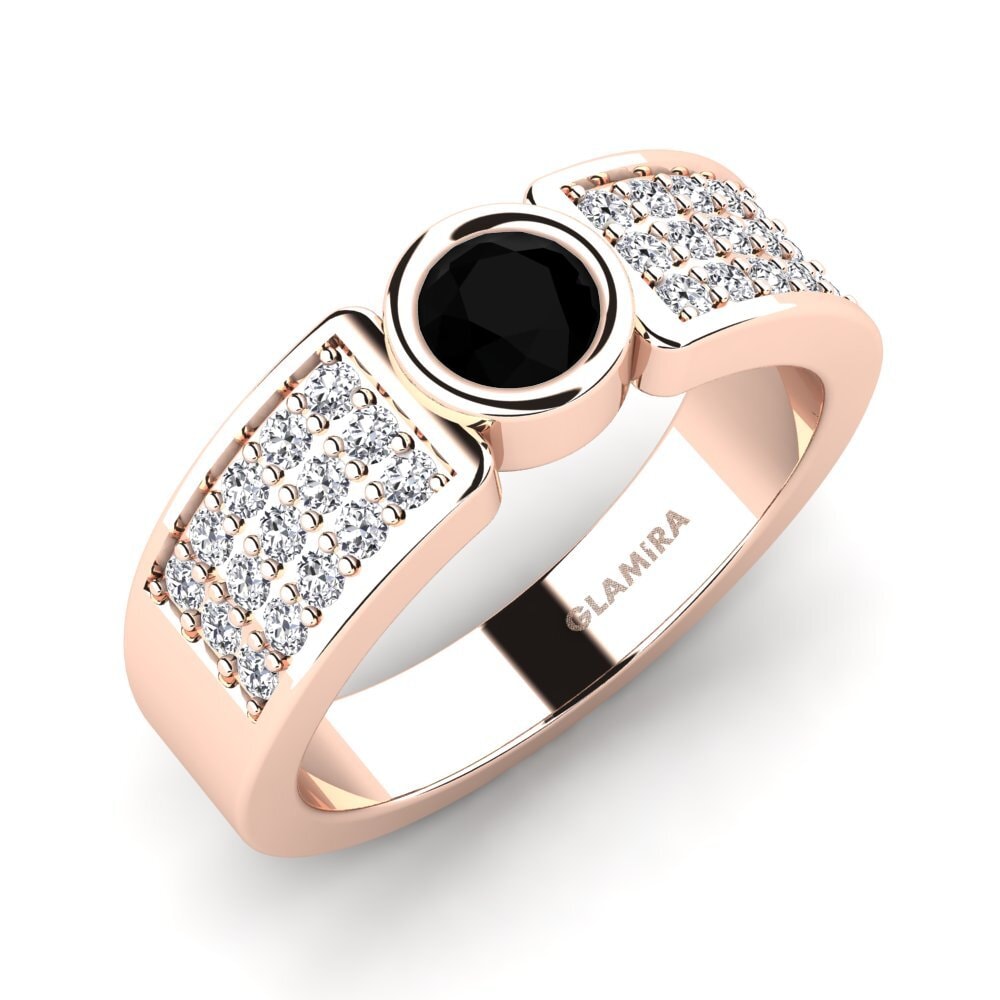 14ct Rose Gold Black Sapphire Engagement Ring Cosmence