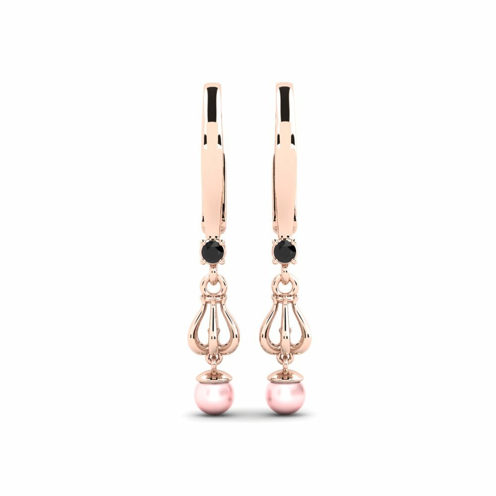 Diamant Noir Boucle d'oreille femme Cossenta