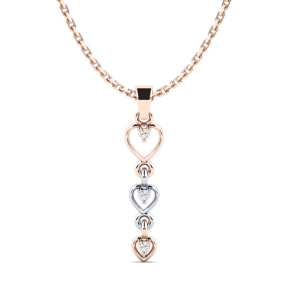 18k Oro Rosa & Blanco Moissanita Colgante de Mujer Cotapleat