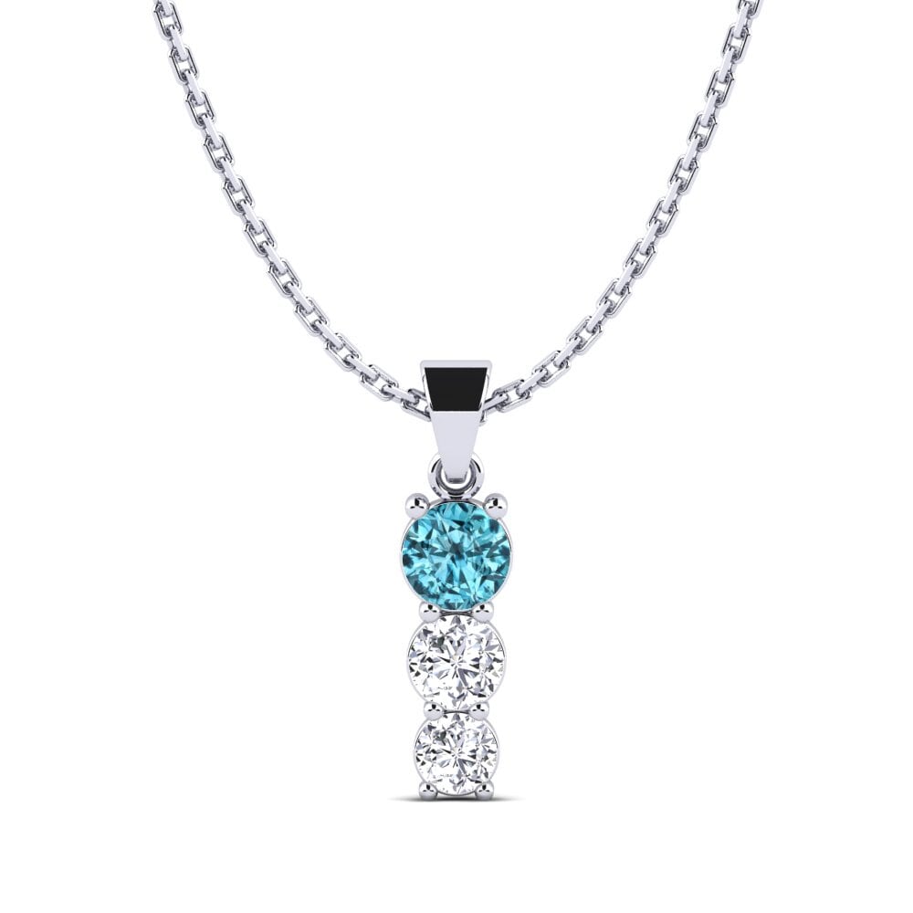 Circón Azul Colgante de Mujer Cotone
