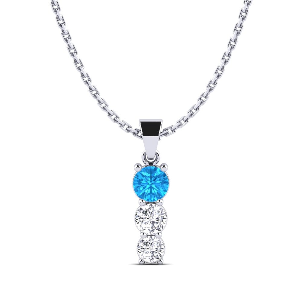 Topacio azul Colgante de Mujer Cotone