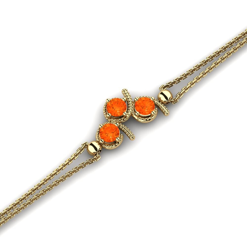 14k Oro Amarillo Ópalo Fuego Pulsera de Mujer Cotra