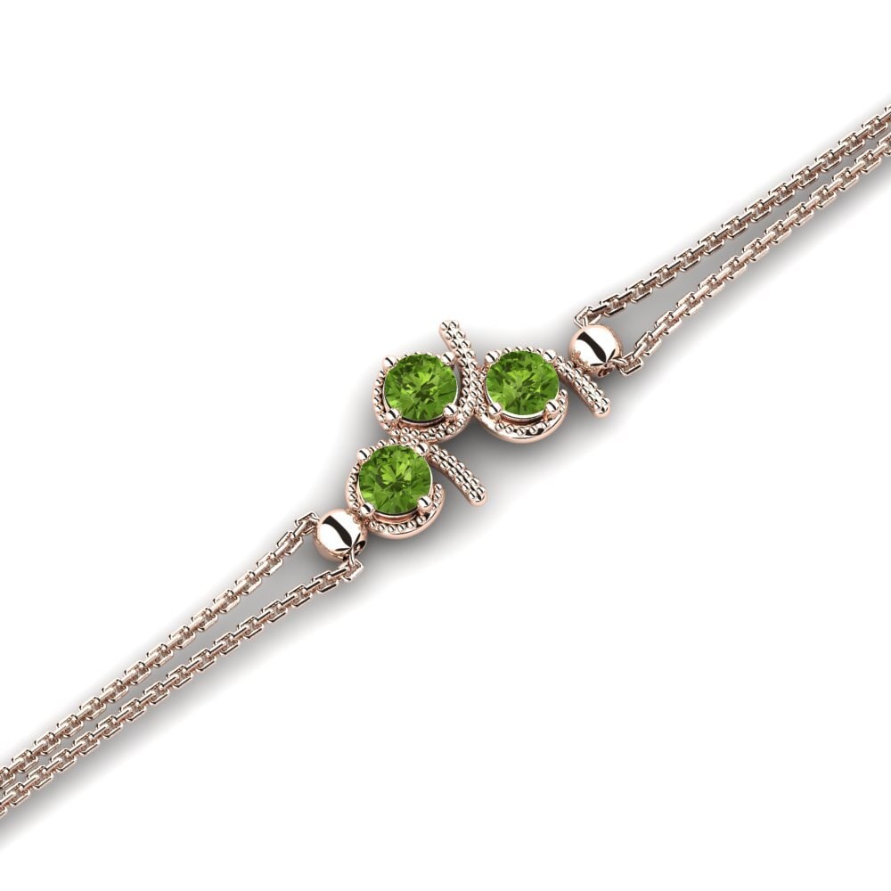 9ct Rose Gold Peridot Women's Bracelet Cotra