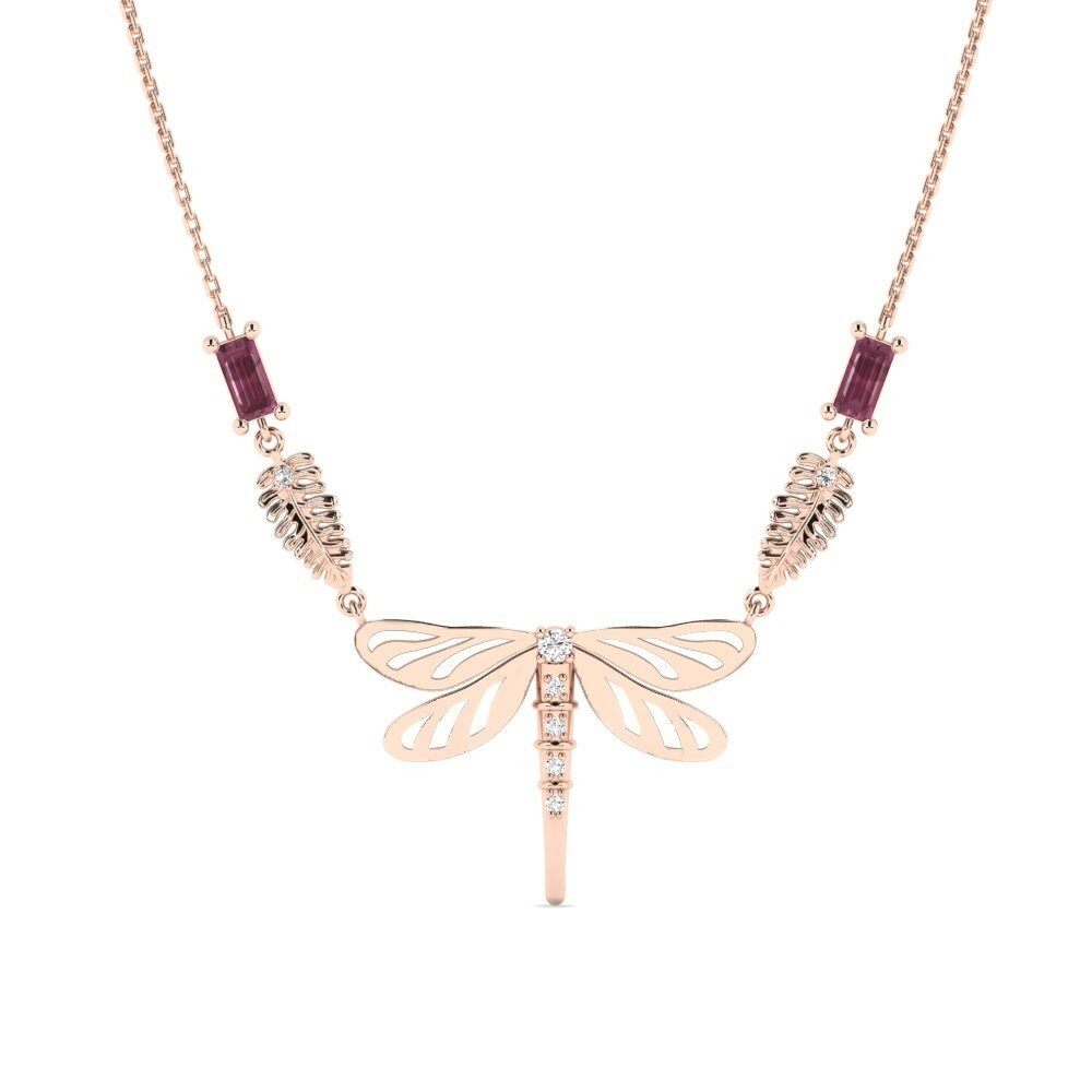 14k Rose Gold Rhodolite Garnet Women's Necklace Cottage