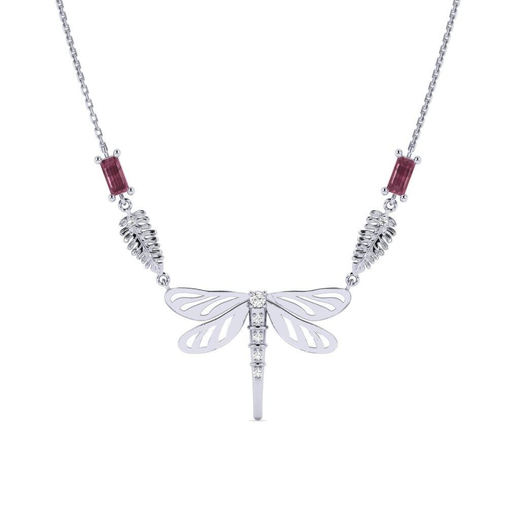 18ct White Gold Rhodolite Garnet Women's Necklace Cottage