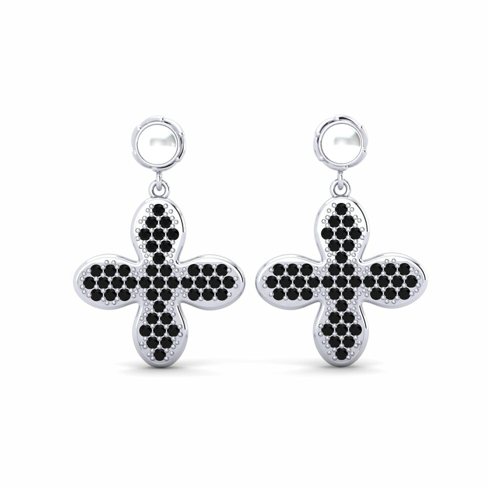 Diamant Noir Boucle d'oreille femme Cotye