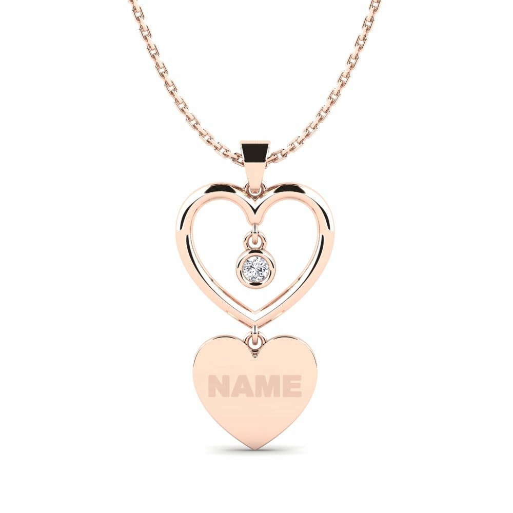 Name Initial & Name Necklaces GLAMIRA Pendant Couinera 585 Rose Gold Diamond