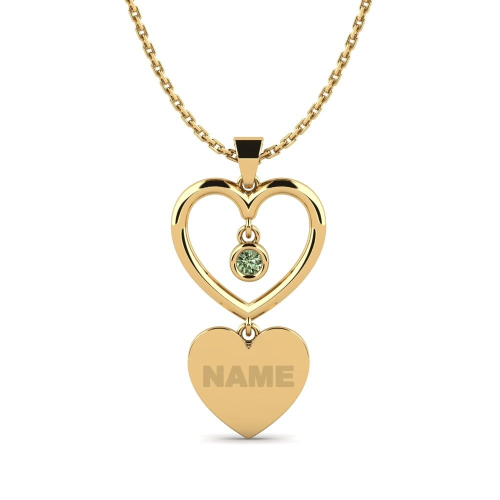 Gelbgold 585 Grüner Diamant Damen anhänger Couinera
