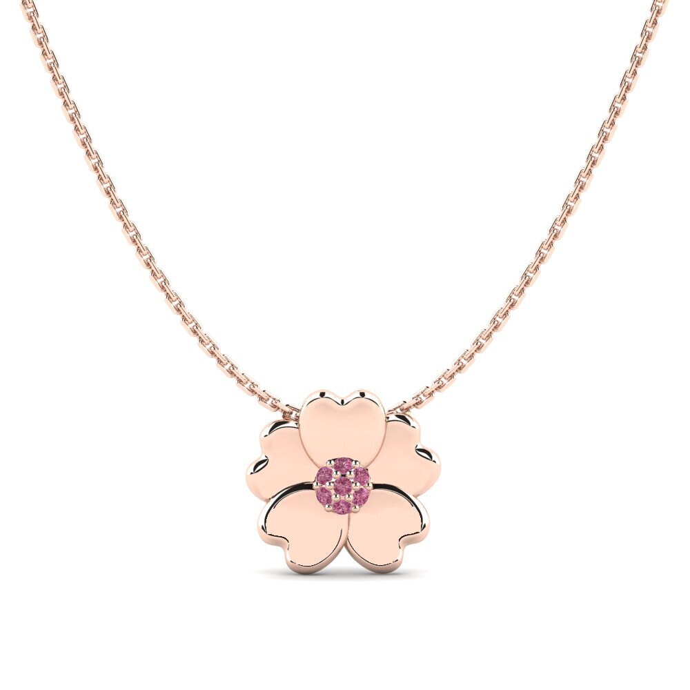 14k Rose Gold Rhodolite Garnet Women's Pendant Coupling