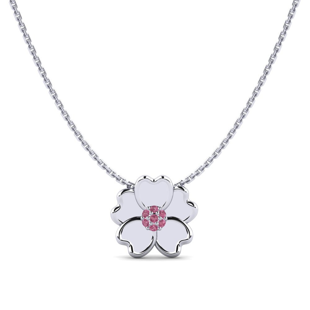 18ct White Gold Rhodolite Garnet Women's Pendant Coupling