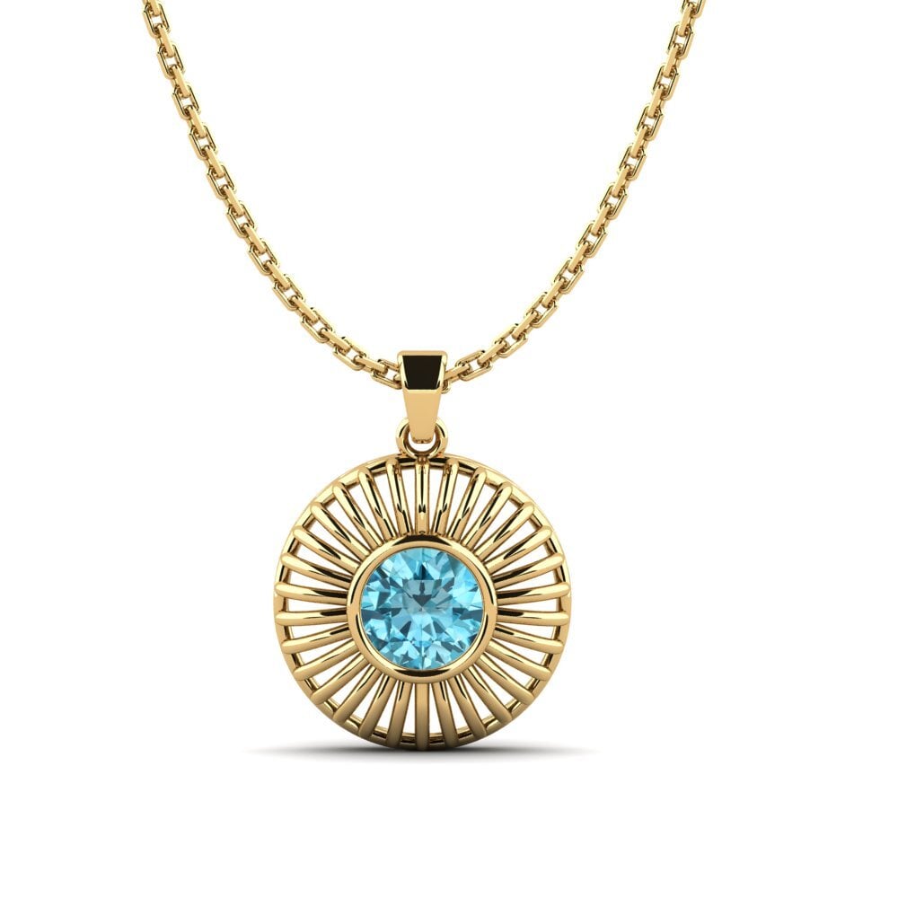 Blue Zircon Women's Pendant Courbature