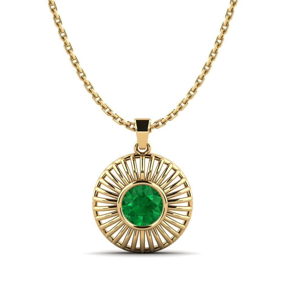 Emerald (Lab Created) Women's Pendant Courbature
