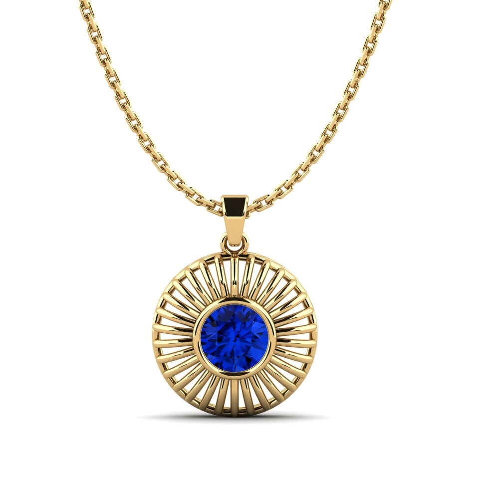 Sapphire (Lab Created) Women's Pendant Courbature