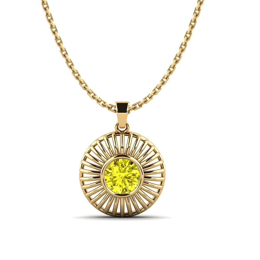 Yellow Diamond Women's Pendant Courbature