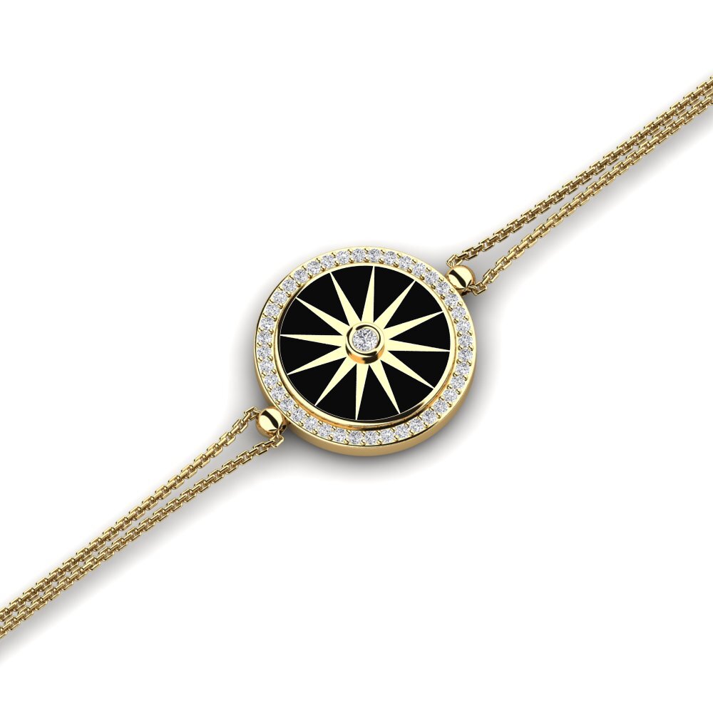 Bracelet Lien Laiton Avec Accent Diamant - Taille 7.25" - Silverspeck - Neuf Sans Boîte