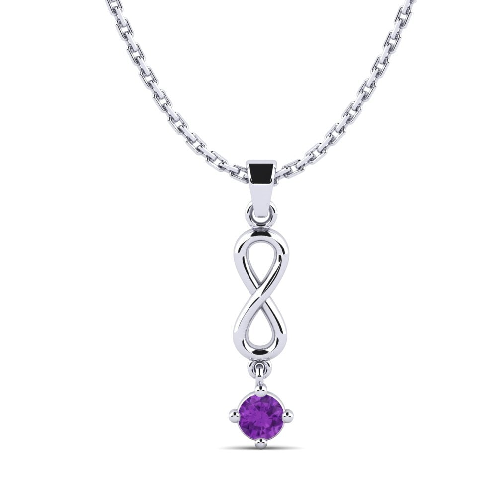 925 Prata de lei Ametista Pingente Feminino Courlisa