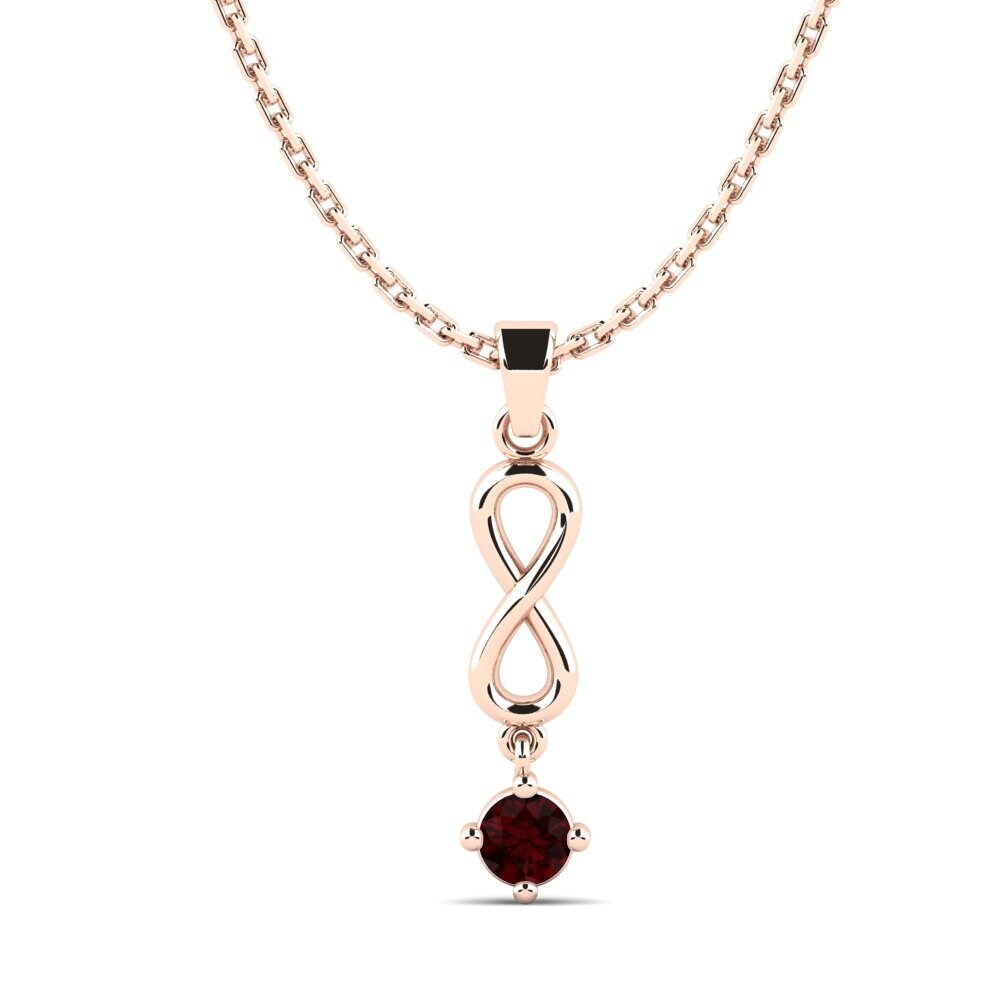 14k Oro Rosa Granate Colgante de Mujer Courlisa