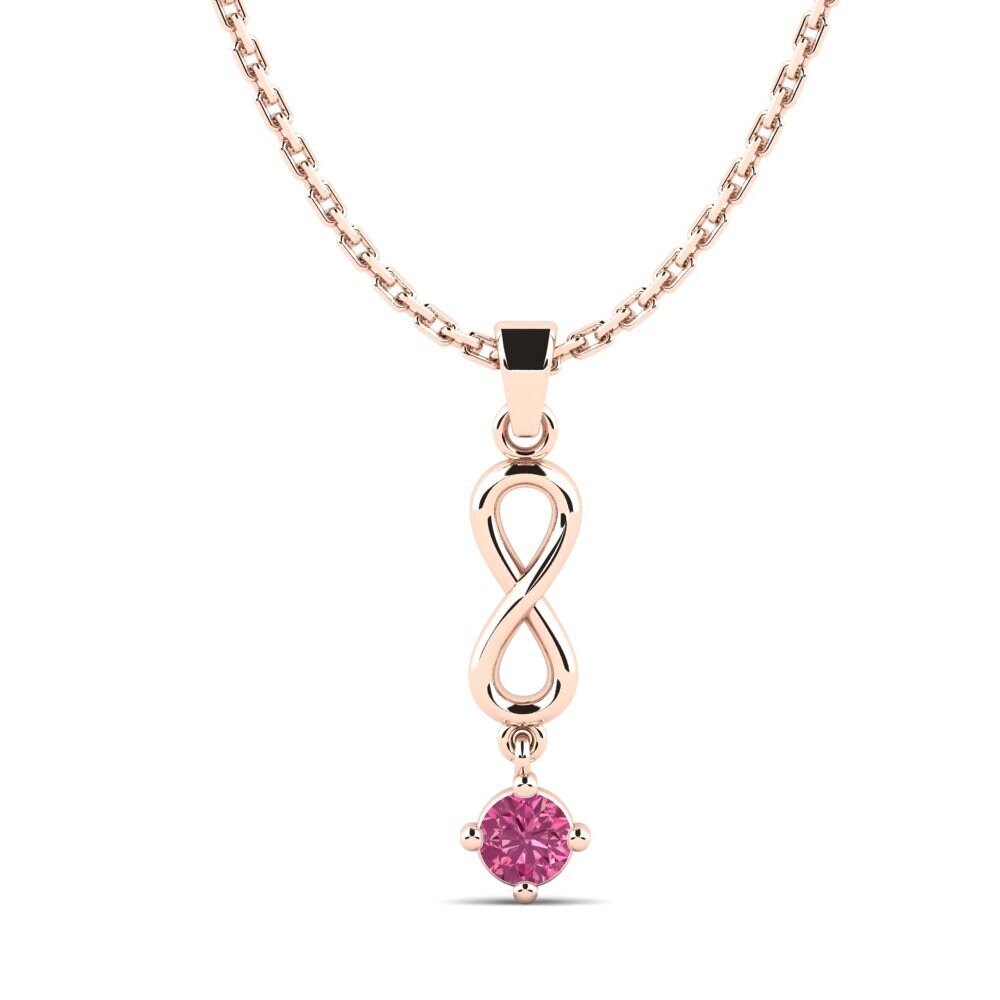 9k Oro Rosa Turmalina rosa Colgante de Mujer Courlisa