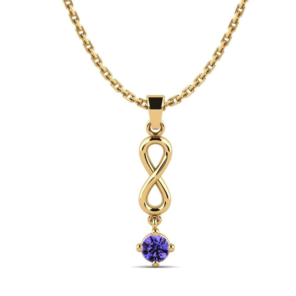 18k Oro Amarillo Tanzanita Colgante de Mujer Courlisa