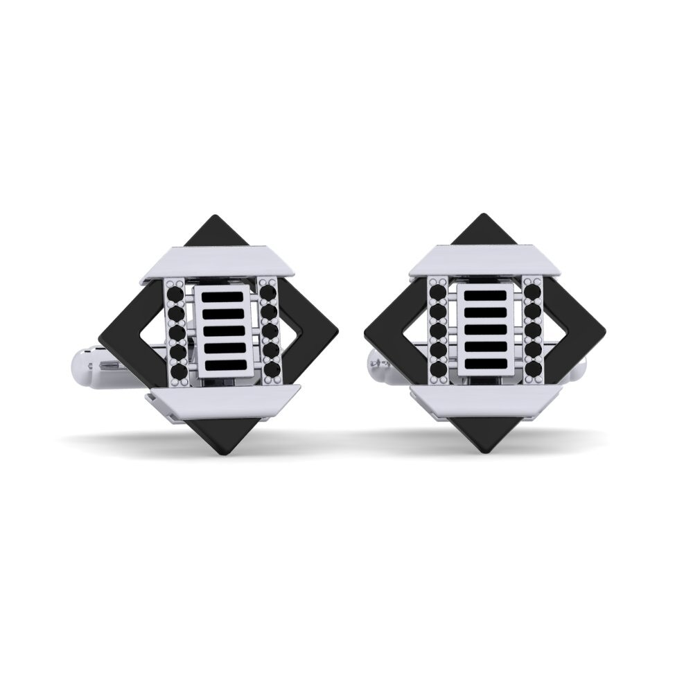 950 Palladium Black Diamond Cufflink Couture