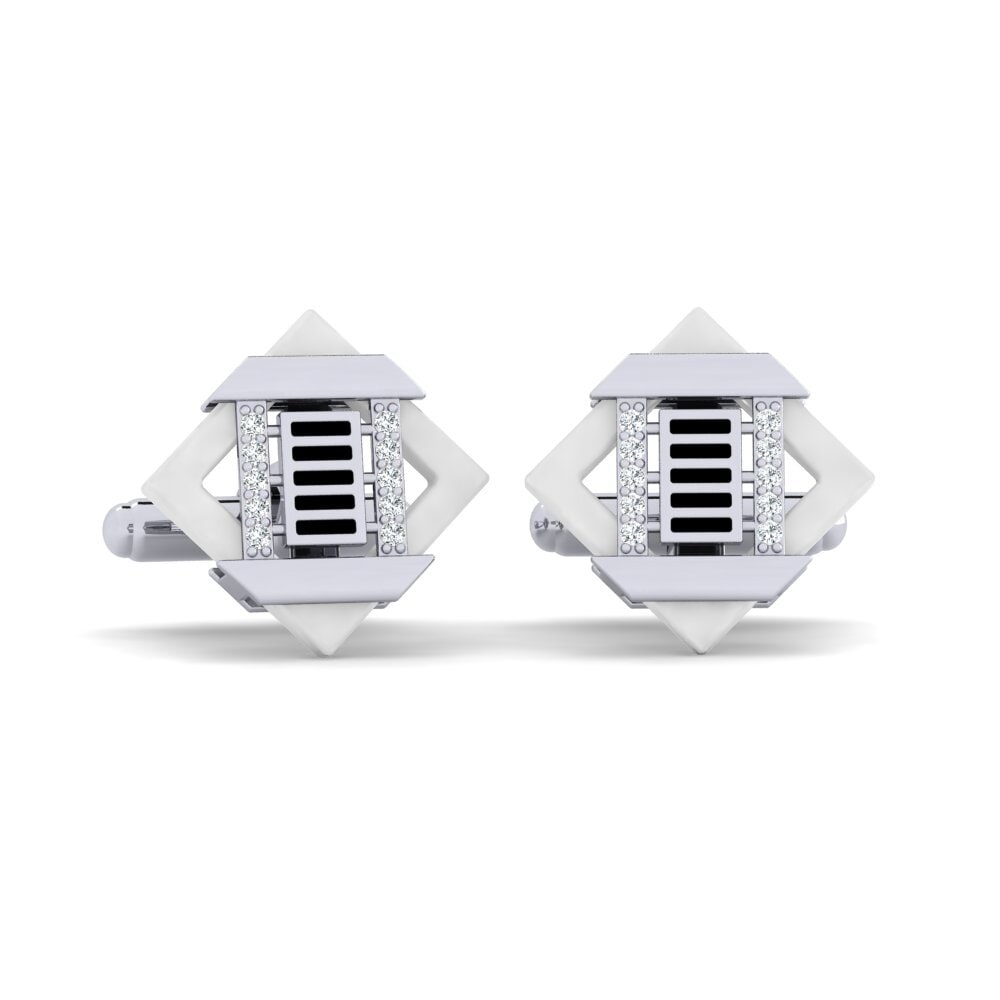 14ct White Gold Cufflink Couture