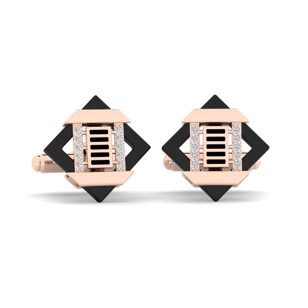 14ct Rose Gold Lab Grown Diamond Cufflink Couture