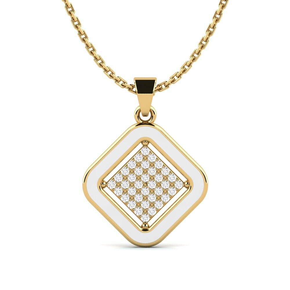 Vàng 9K Đá Sapphire Trắng Mặt dây chuyền nữ Couvrire