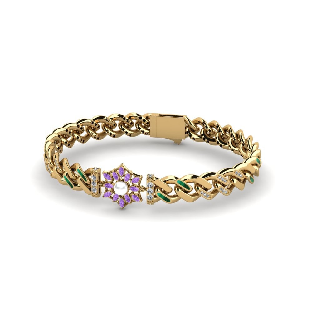 9K Yellow Gold Amethyst Bracelet Erisse
