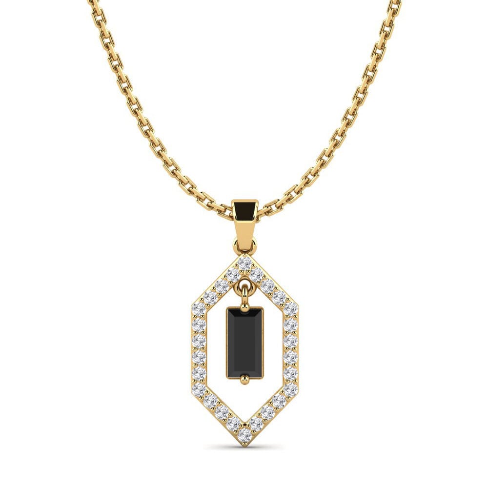 Baguette Black Sapphire Women's Pendant Crank