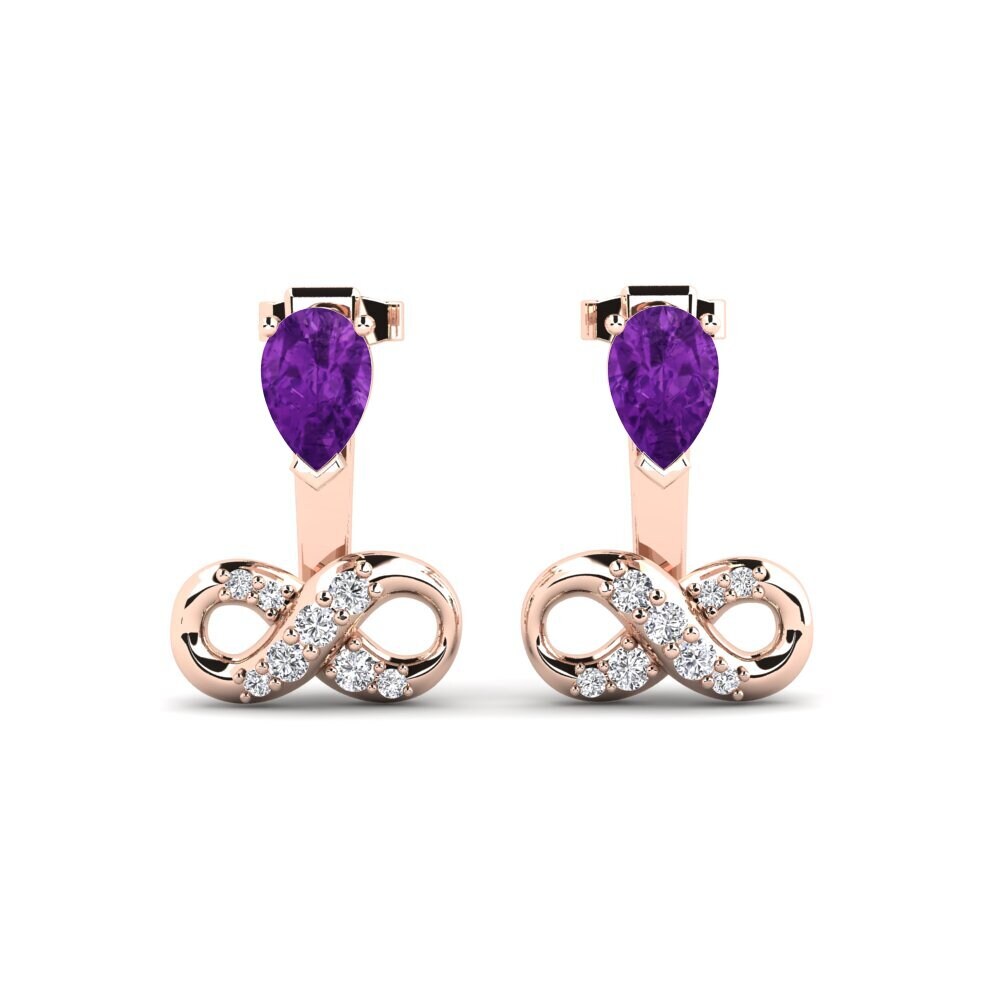 9ct Rose Gold Amethyst Women's Earring Craze