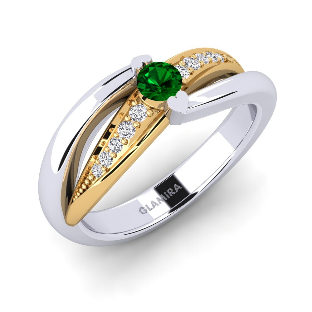 Green Zirconia Engagement Ring Crece