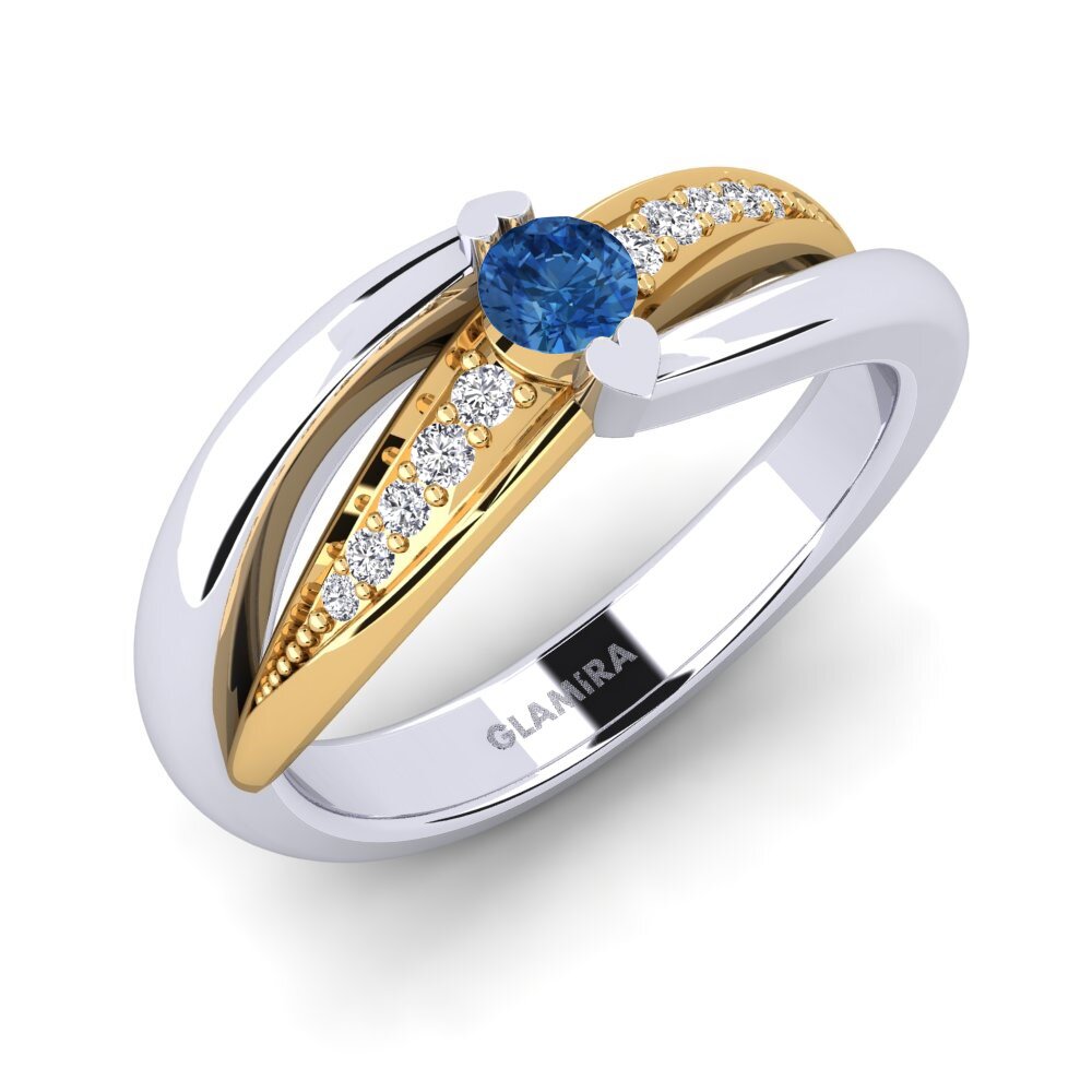 Dark Blue Zirconia Engagement Ring Crece