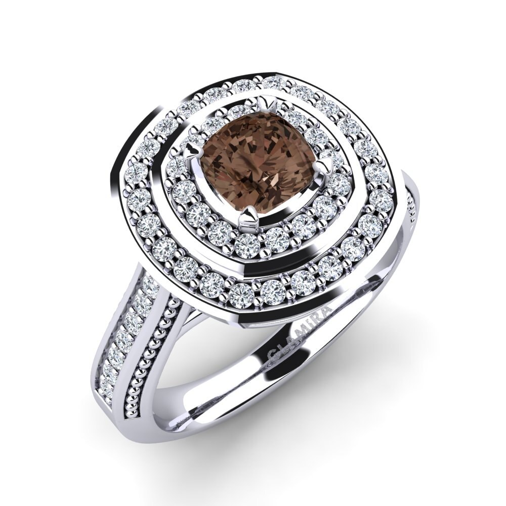 Smoky Quartz Engagement Ring Cremona