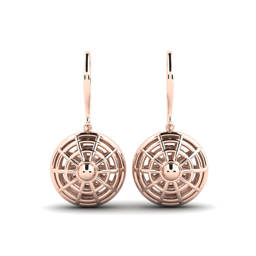 14k Oro Rosa Pendientes Crepuscule
