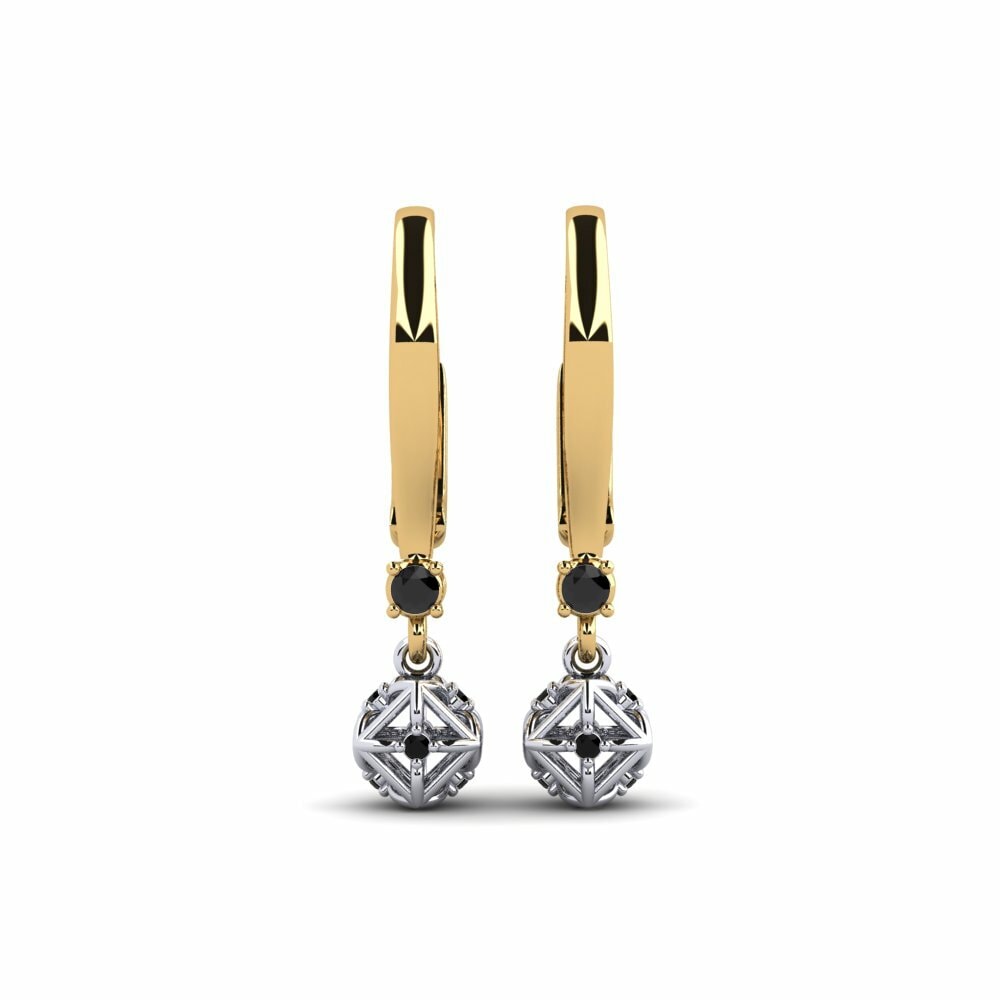 14k Oro Amarillo & Blanco Pendiente de mujer Cretiger