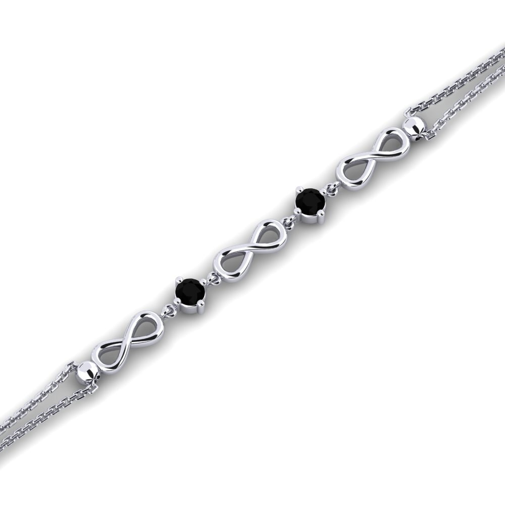 Plata 925 Ónix Negro Pulsera de Mujer Criard