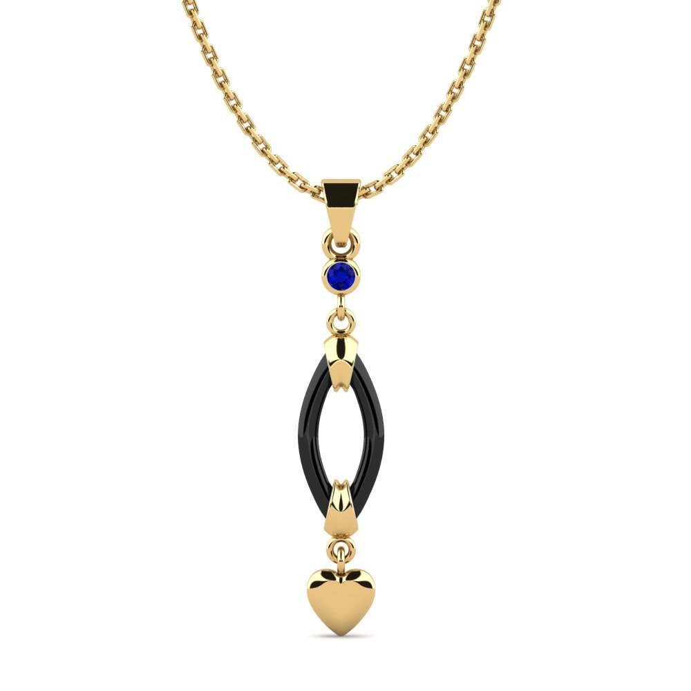 9ct Yellow Gold Sapphire Women's Pendant Crichton
