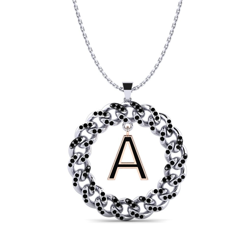 Schwarzer Onyx Damen anhänger Crispation - A