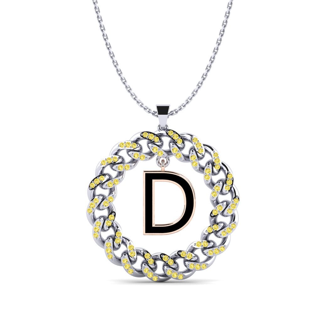 Gelber Saphir Damen anhänger Crispation - D