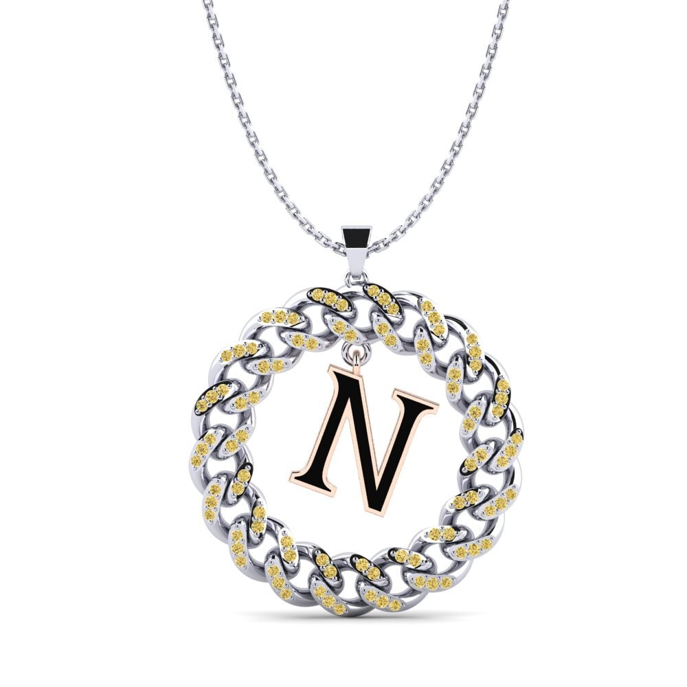 Gelber Diamant Damen anhänger Crispation - N