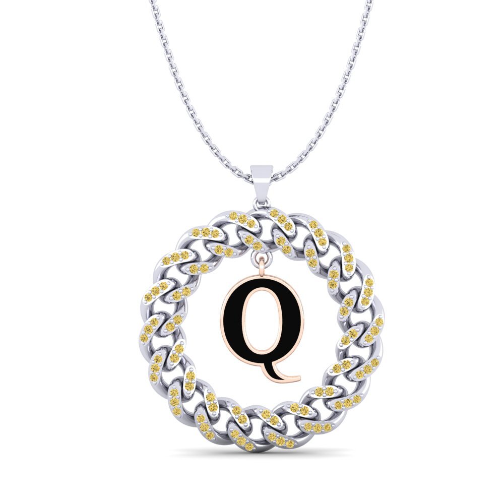 Gelber Diamant Damen anhänger Crispation - Q