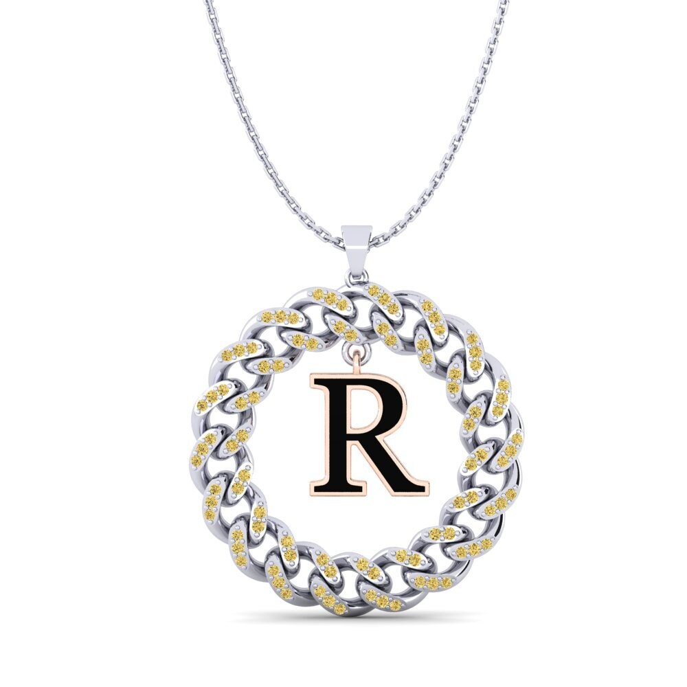 Gelber Diamant Damen anhänger Crispation - R