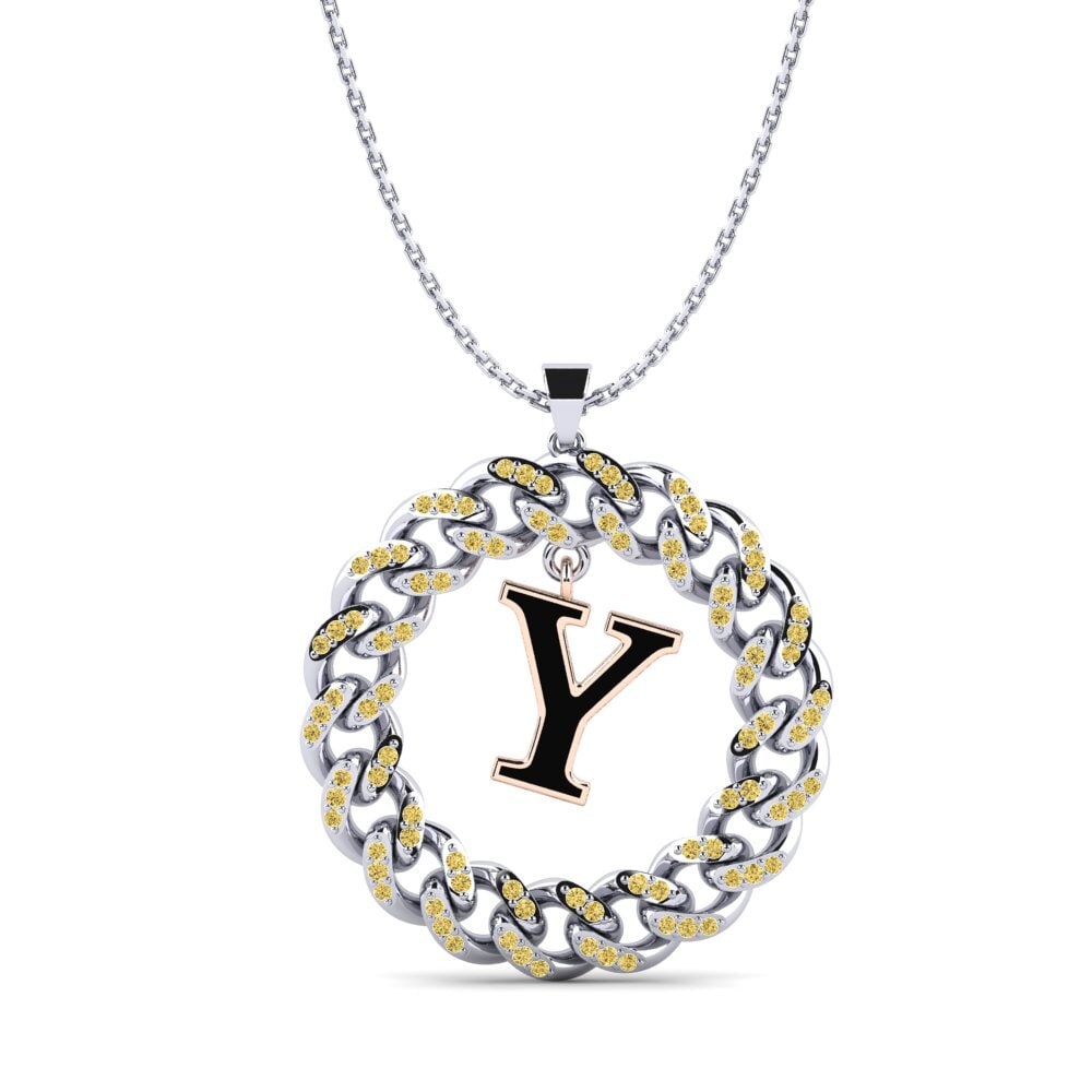 Gelber Diamant Damen anhänger Crispation - Y
