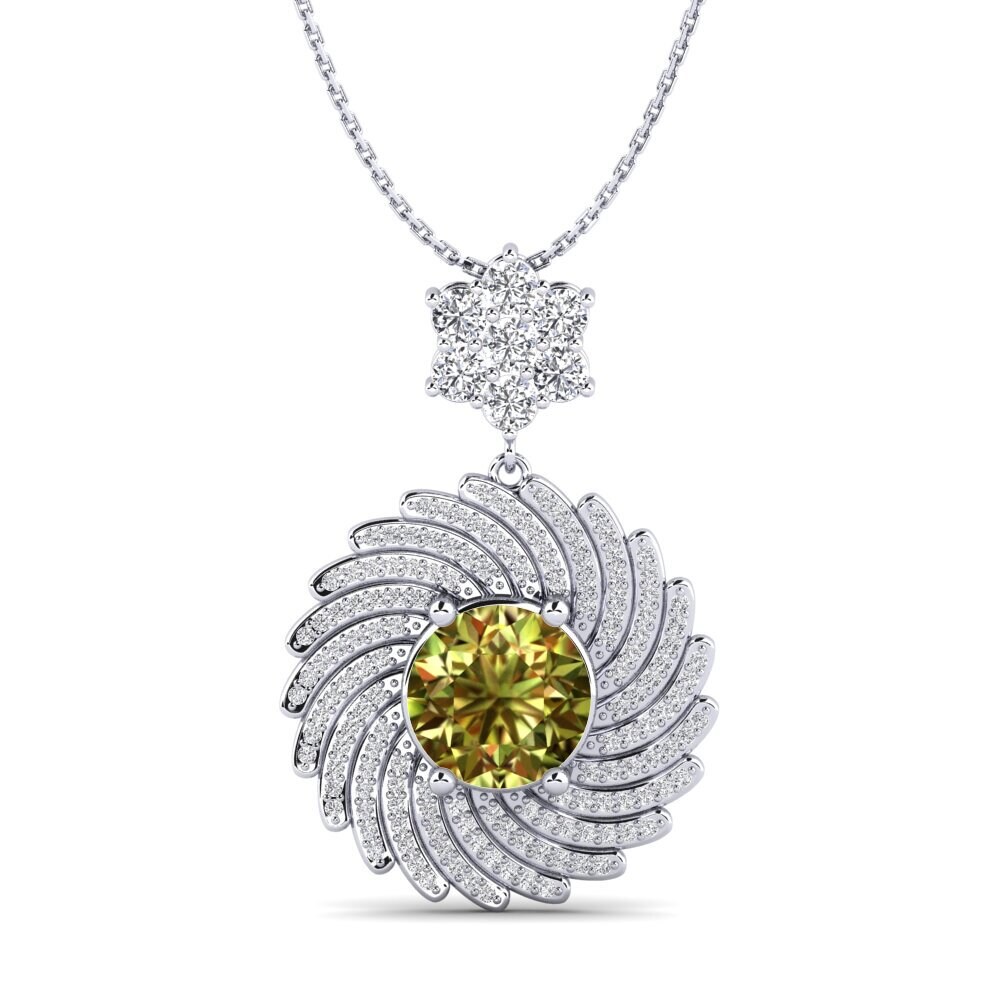 18ct White Gold Sultan Stone Women's Pendant Cristin