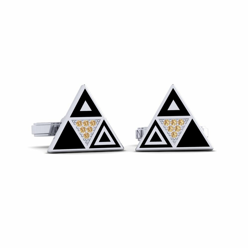 Enamel Brown Diamond Cufflink Crixalis